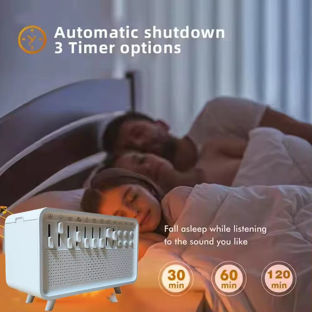 LED White Noise Speaker with 8 Nature Sounds Sleep Sound Machine Rechargeable Aroma Diffuser Night Light for Home Creative Gift