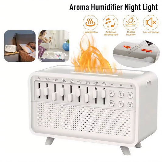 LED White Noise Speaker with 8 Nature Sounds Sleep Sound Machine Rechargeable Aroma Diffuser Night Light for Home Creative Gift