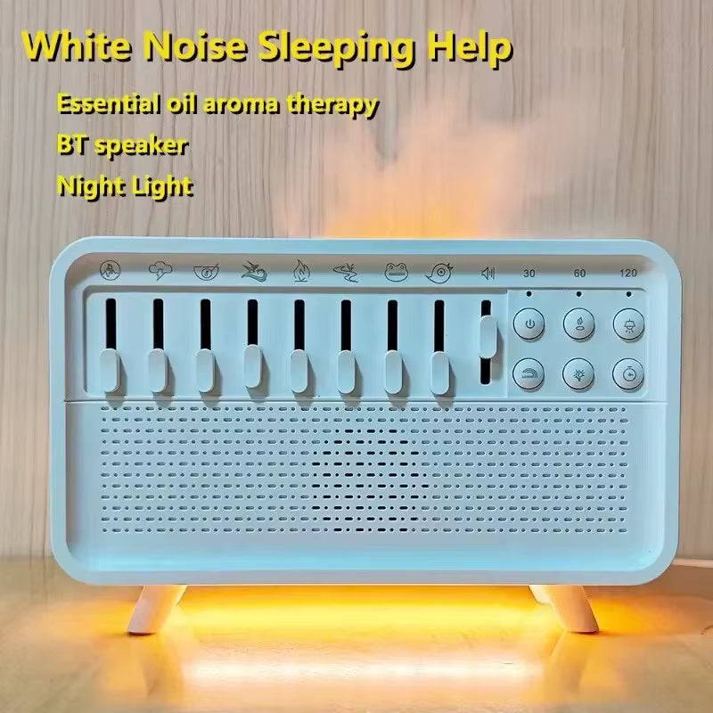 LED White Noise Speaker with 8 Nature Sounds Sleep Sound Machine Rechargeable Aroma Diffuser Night Light for Home Creative Gift