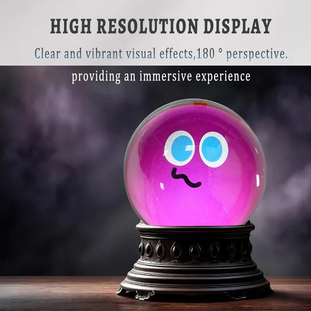 Customizable Video Glass Ball Diy Art Glass Ball Lamp - Spherical Pixel Display, Detachable Video Screen Custom Birthday Gifts
