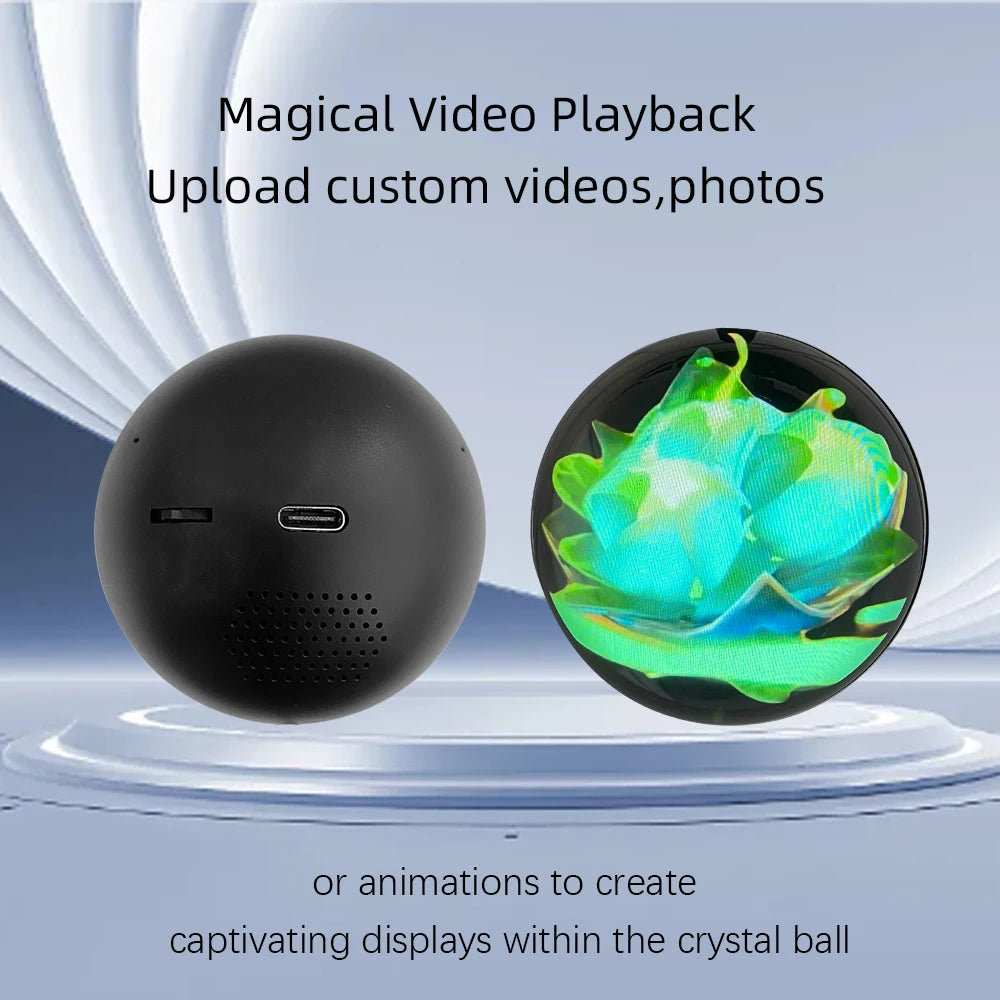Customizable Video Glass Ball Diy Art Glass Ball Lamp - Spherical Pixel Display, Detachable Video Screen Custom Birthday Gifts