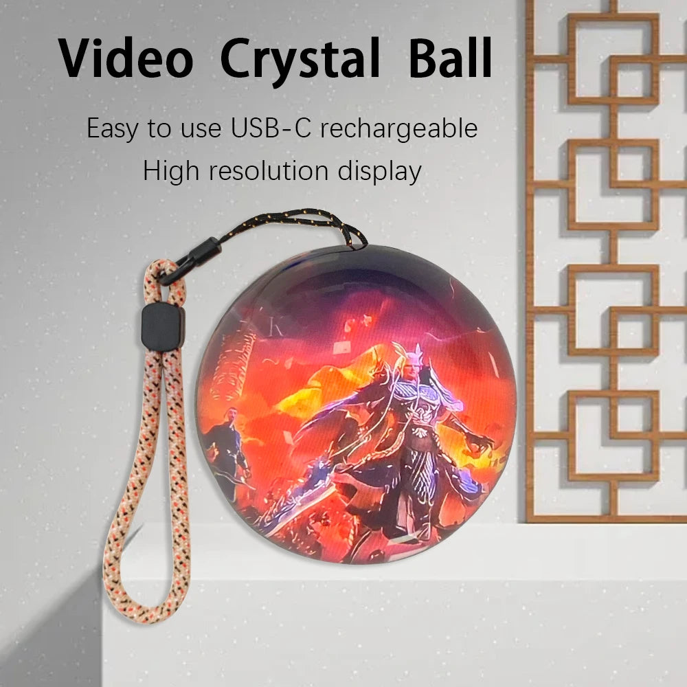 Customizable Video Glass Ball Diy Art Glass Ball Lamp - Spherical Pixel Display, Detachable Video Screen Custom Birthday Gifts