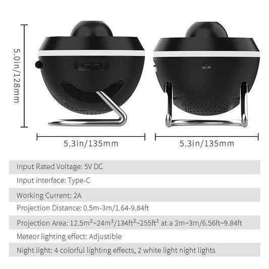 Galaxy Projector Night Light, USB Powered Galaxy Projector Night Light, Starry Sky Projector Night Light, Ambient Light for Bedroom, Home Decor